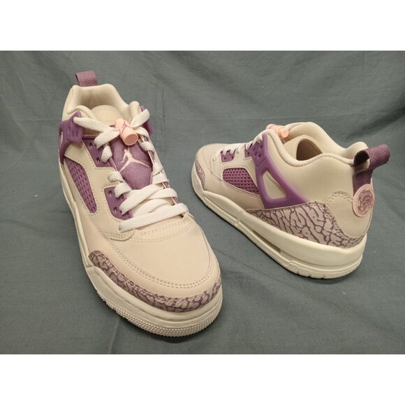 Nike Girl Jordan Spizike Low (GS) Sneakers White Brown Crimson Size 5 NEW NO BOX - Picture 1 of 11
